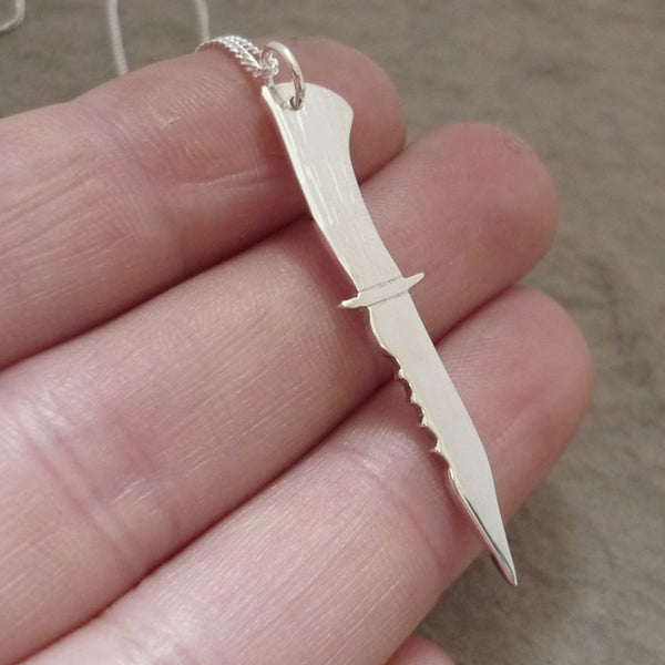 Ruby's Knife - sterling silver handmade pendant on chain