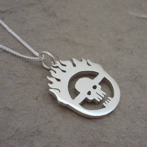 Sterling Silver Immortan Joe Symbol Pendant on Chain