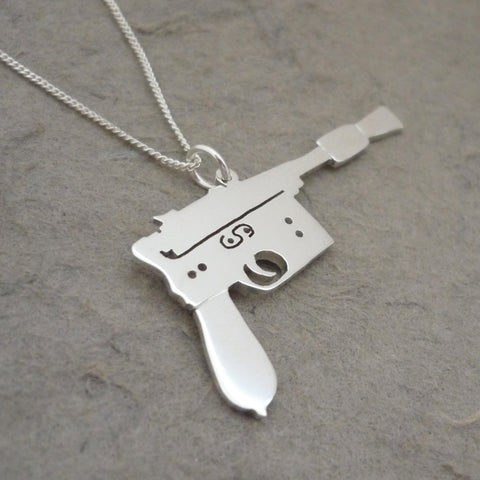 I shot first.. Handmade sterling silver pendant on chain