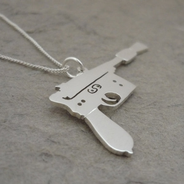 I shot first.. Handmade sterling silver pendant on chain
