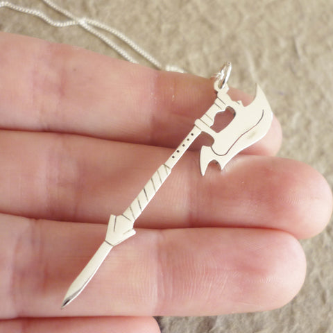 Detailed Scythe Sterling Silver Pendant