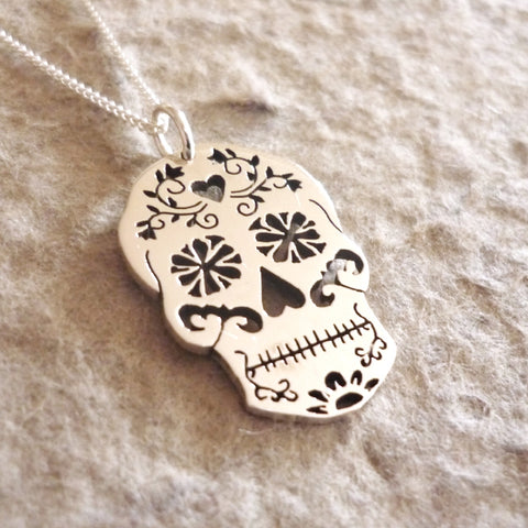 Sugar Skull Hand-cut Pendant