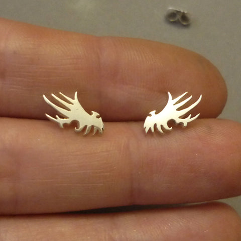 Angel Wing Sterling Silver Stud Earrings