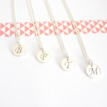 Custom Sterling Silver Initial Disc Charms