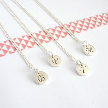 Custom Sterling Silver Initial Disc Charms