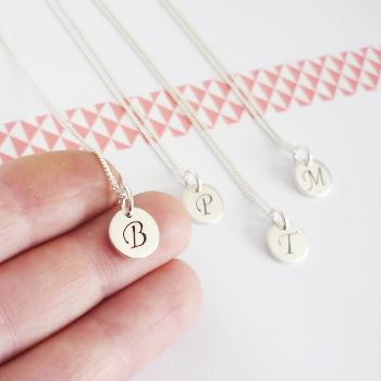 Custom Sterling Silver Initial Disc Charms