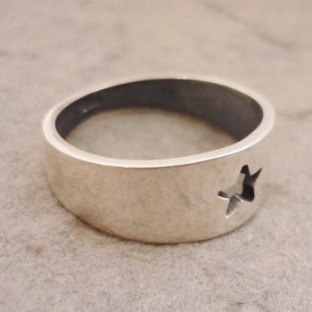Tapered Sterling Silver cutout Star Ring
