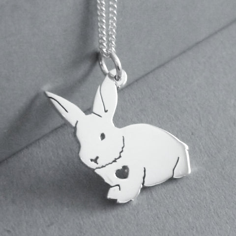 Fluffy Bunny Pendant on Chain