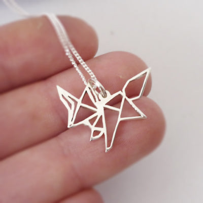 Origami Fox Pendant on chain