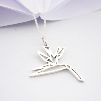 Origami Strelitzia Pendant on chain