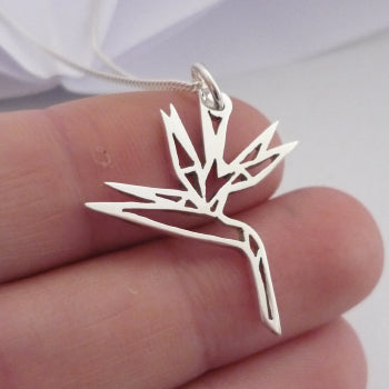 Origami Strelitzia Pendant on chain