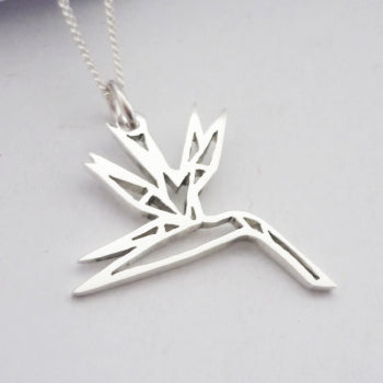Origami Strelitzia Pendant on chain
