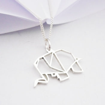 Origami Elephant Pendant on chain