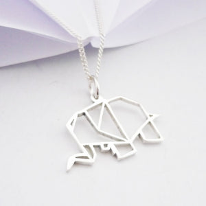 Origami Elephant Pendant on chain