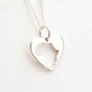 Africa in Heart Pendant on Chain