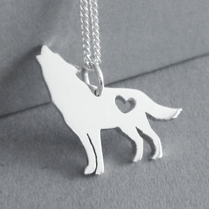 Howling Wolf Pendant on Chain