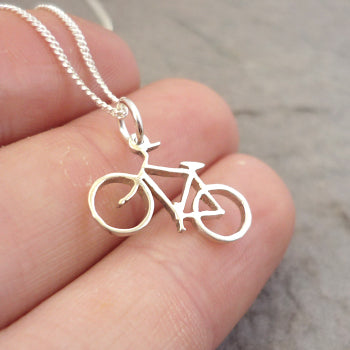 Tiny Bicycle Pendant on Chain