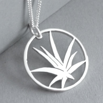 Sterling Silver Aloe Pendant on Chain