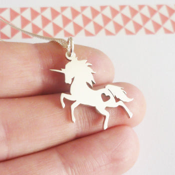 Prancing Unicorn Sterling Silver Pendant