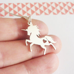 Prancing Unicorn Sterling Silver Pendant