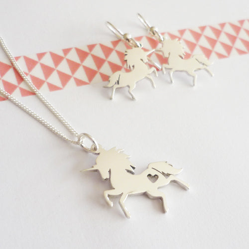 Prancing Unicorn Sterling Silver Pendant