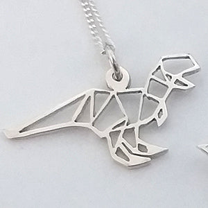 Origami T-Rex Pendant on chain